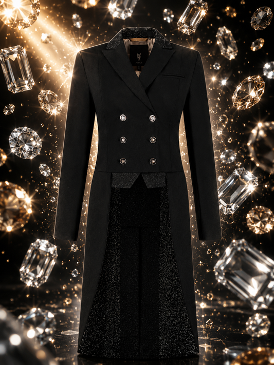 Maßgeschneiderter Frack - Navy Stardust - Swarovski