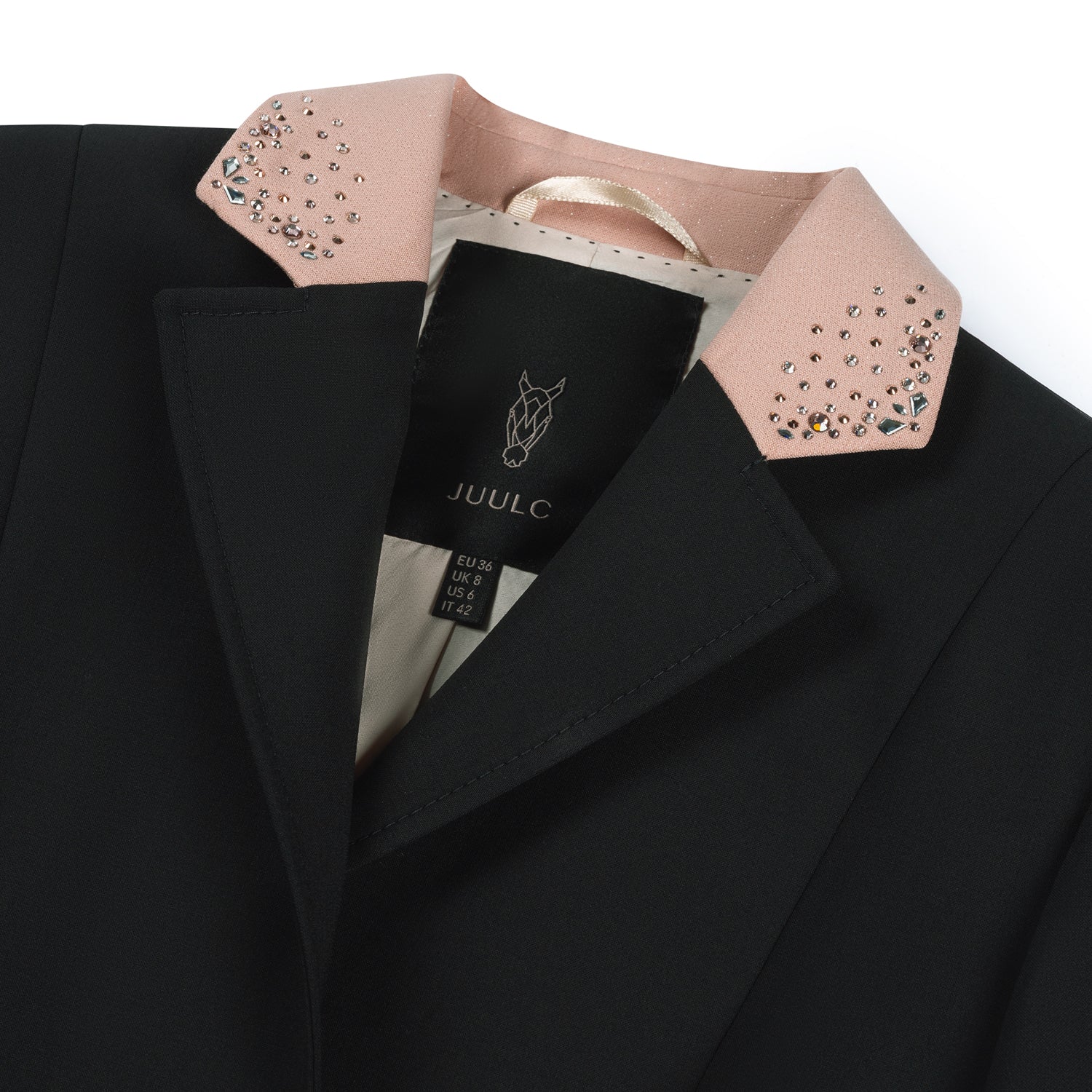 Turnierjacket für Damen in Schwarz mit Rosa und Roségoldene Details