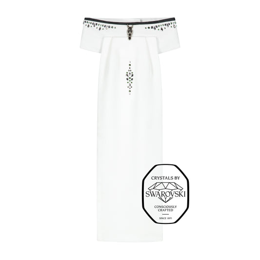 JuulC' Stock-Tie Emerald Elegance with black trim, signature horse head-logo and emerald green Swarovski design on the front and along the neck 