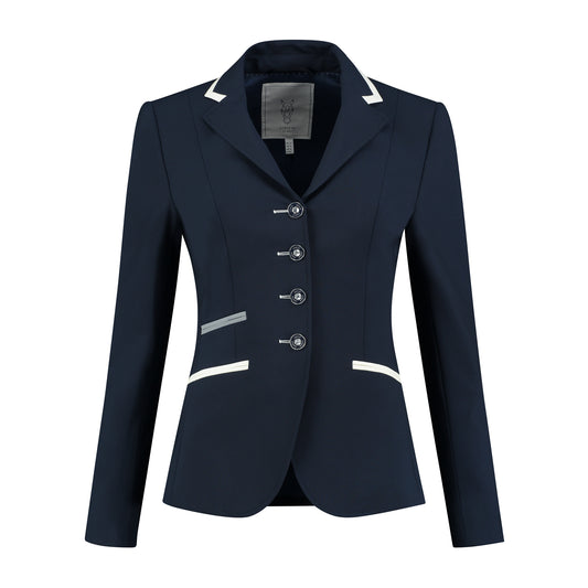 Turnierjacket - Navy mit Weiße Paspelierung